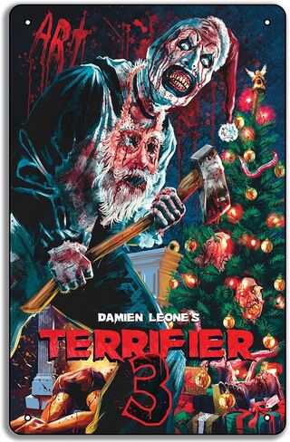 2023 Terrifier 3 Movie Poster The Clown Halloween Killer Clown Metal Tin Sign 8x12in Plaque Wall Art in Saudi Arabia