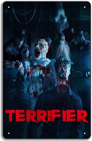 2023 Terrifier 3 Movie Poster The Clown Halloween Killer Clown Metal Tin Sign 8x12in Plaque Wall Art in Saudi Arabia