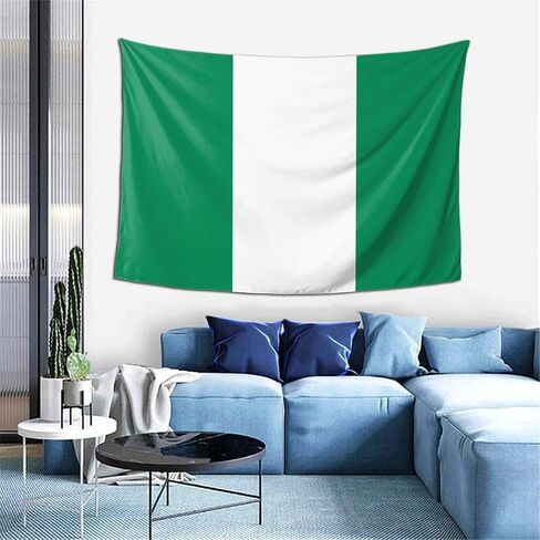 JpnvxiE Nigerian Flag Tapestry Trippy Art Tapestry For Bedroom Living Room Dorm Party Decor 60x40Inch in Saudi Arabia