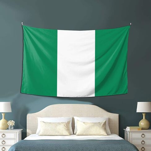 JpnvxiE Nigerian Flag Tapestry Trippy Art Tapestry For Bedroom Living Room Dorm Party Decor 60x40Inch in Saudi Arabia