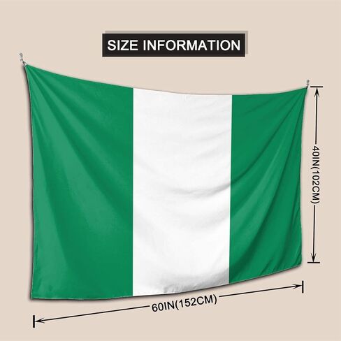 JpnvxiE Nigerian Flag Tapestry Trippy Art Tapestry For Bedroom Living Room Dorm Party Decor 60x40Inch in Saudi Arabia