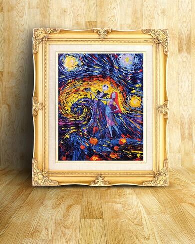 Uhomate Jack Sally Jack and Sally Nightmare Before Christmas Vincent Van Gogh Starry Night Posters Home Canvas Wall Art Nursery Decor Living Room Wall Decor A005 (8X10) in Saudi Arabia