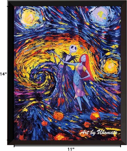 Uhomate Jack Sally Jack and Sally Nightmare Before Christmas Vincent Van Gogh Starry Night Posters Home Canvas Wall Art Nursery Decor Living Room Wall Decor A005 (8X10) in Saudi Arabia