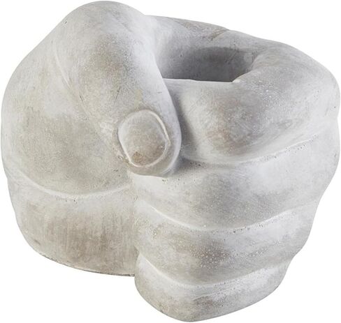 ديكور المنزل لمنحوتة القبضة الحديثة رقم 47 والرئيسي للطاولة، قطر 4.25 بوصة × ارتفاع 3.5 بوصة، رمادي in Kuwait