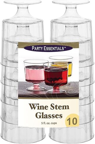 Party Essentials Plastic 1 Piece Wine Glasses, 40 Count (Pack of 1), Clear in Saudi Arabia