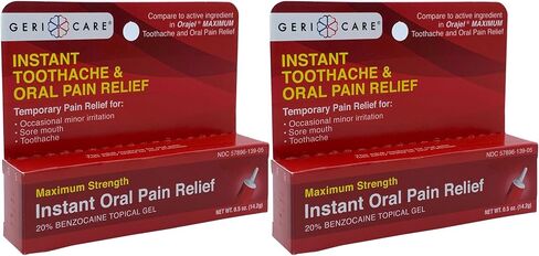 GeriCare Benzocaine 20% Instant Toothache & Oral Pain Relief Gel 0.5 oz. (14.2g) (Pack of 1) in Saudi Arabia