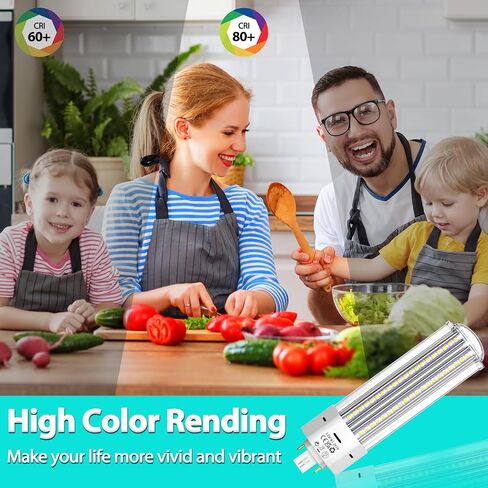 GX24QG24Q LED لمبة إضاءة أساسية 4 سنون 22 وات (42 وات CFLCompact مكافئ لمصباح الفلورسنت) GX24 LED PL-C مصباح غائر، إزالة تجاوز الصابورة، 6000 كلفن، 2 حزمة، 22 واط، 2 حزمة، ضوء النهار in Saudi Arabia