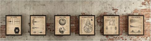 Star Wars Wall Art Decor Pictures Prints - Set of 6 (8x10) Unframed - Starwars Poster Painting House Bathroom Bedroom Office Decor Blueprints Artwork Gift Star Wars Lovers in Saudi Arabia