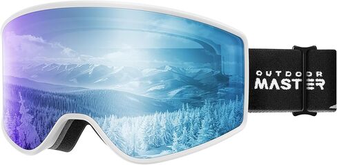 OutdoorMaster Pulse Ski Goggles, Frameless OTG Cylindrical Snow Goggles with Lock & Fit Lens Change System for Adults in Saudi Arabia
