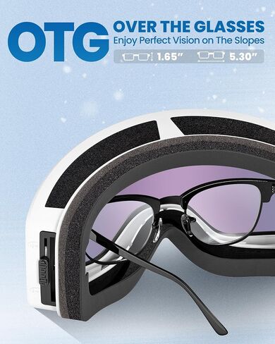 OutdoorMaster Pulse Ski Goggles, Frameless OTG Cylindrical Snow Goggles with Lock & Fit Lens Change System for Adults in Saudi Arabia