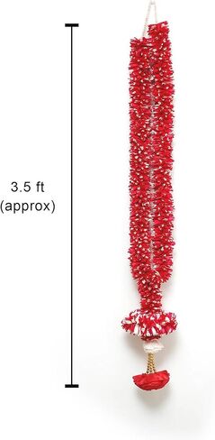 إكليل زهور من خشب فارمالا سولا بطول 3.5 قدم | حفل زفاف المهرجانات الهندية، غرفة بوجا أصنام الله، إطارات الصور مالا | جيمالا/هار للعروس والعريس | الأبيض والأحمر (عبوة من 1) in Kuwait