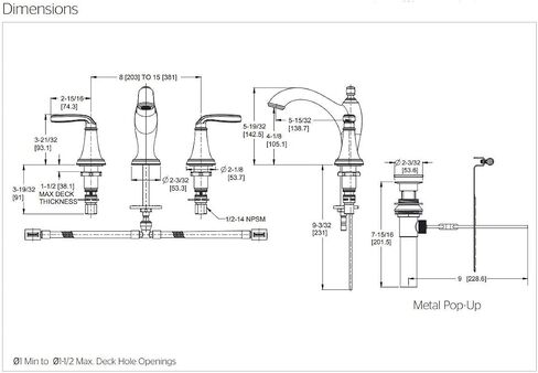 صنبور حمام Pfister LG49MG0C LAV LG49-MG0C Northcott مقاس 8 بوصات من الكروم المصقول، بمقبضين in Saudi Arabia