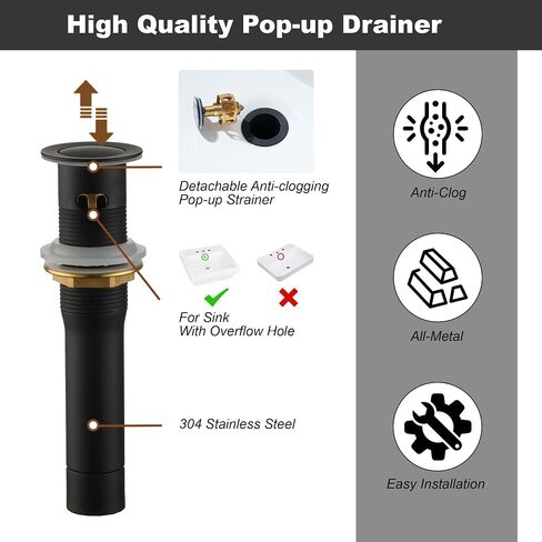 CASAINC Bathroom Faucets for Sink 3 Hole, 2 Handle Bathroom Sink Faucet, Matte Black Centerset Faucet for Bathroom, Vanity Faucet with Pop-up Drain and Water Supply Lines(Drain Assembly Included) in Saudi Arabia