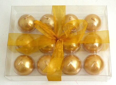 Biedermann & Sons Metallic Ball Candles, Box of 12, Gold, 1.5-Inch Diameter in Saudi Arabia