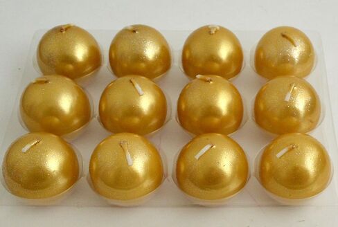 Biedermann & Sons Metallic Ball Candles, Box of 12, Gold, 1.5-Inch Diameter in Saudi Arabia