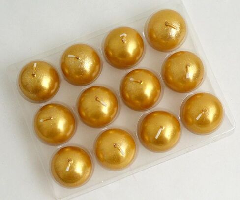 Biedermann & Sons Metallic Ball Candles, Box of 12, Gold, 1.5-Inch Diameter in Saudi Arabia