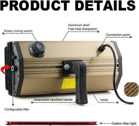 DATOU BOSS Infrared Paint Curing Lamp 2000W with Timer for Body Repair Paint Curing Systems, Automotive Body Repair Tools, Infrared Paint Dryer with Bracket 110V in Saudi Arabia