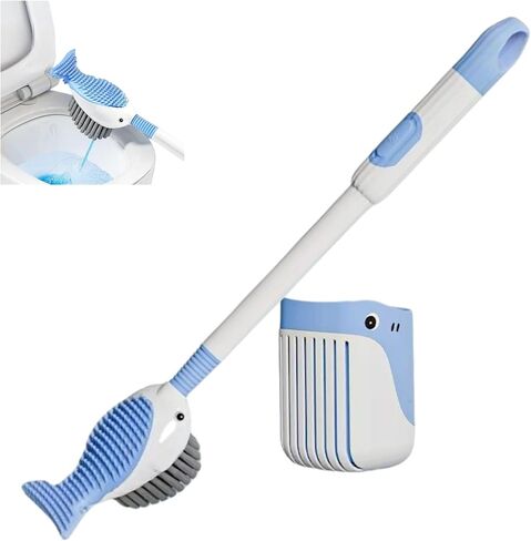 Toilet Brush and Holder Set, 2 in 1 Spray Liquid Refillable Toilet Bowl Brush, 360-degree No Dead Angle Cleaning in Saudi Arabia