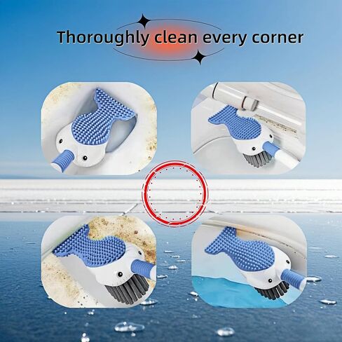 Toilet Brush and Holder Set, 2 in 1 Spray Liquid Refillable Toilet Bowl Brush, 360-degree No Dead Angle Cleaning in Saudi Arabia