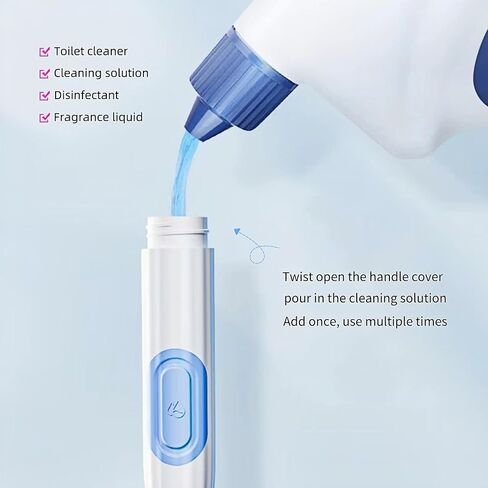 Toilet Brush and Holder Set, 2 in 1 Spray Liquid Refillable Toilet Bowl Brush, 360-degree No Dead Angle Cleaning in Saudi Arabia