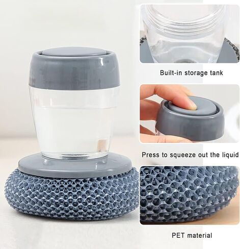 Stainless Steel Sponges Wool Scrubbers, Cleaning Sponges Metal Wire Scourer Heavy Duty Scrubbing Scouring Pad Pot Brush with Soap Dispenser for Kitchen Cleaner Dishes,Cooker(3Pack) in Saudi Arabia