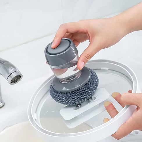 Stainless Steel Sponges Wool Scrubbers, Cleaning Sponges Metal Wire Scourer Heavy Duty Scrubbing Scouring Pad Pot Brush with Soap Dispenser for Kitchen Cleaner Dishes,Cooker(3Pack) in Saudi Arabia