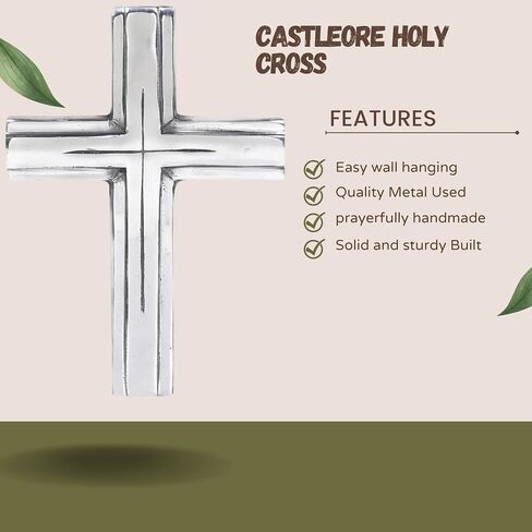 Castleore Wall Hanging Home Decor Religious Christian Crosses for Wall | Best for Home, Office and As Gift | Size L 9.5 W 6.6 Inch | (White Antique) in Saudi Arabia