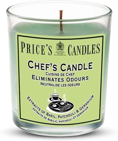 Price's - Chef's Jar Candle - Odour Eliminating Candle - Made with Basil, Patchouli & Geranium Extracts - Clean, Fresh, Quality Fragrance - Long Lasting Scent in Saudi Arabia
