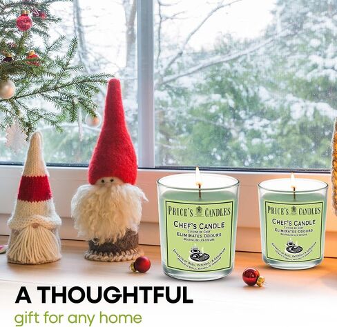 Price's - Chef's Jar Candle - Odour Eliminating Candle - Made with Basil, Patchouli & Geranium Extracts - Clean, Fresh, Quality Fragrance - Long Lasting Scent in Saudi Arabia