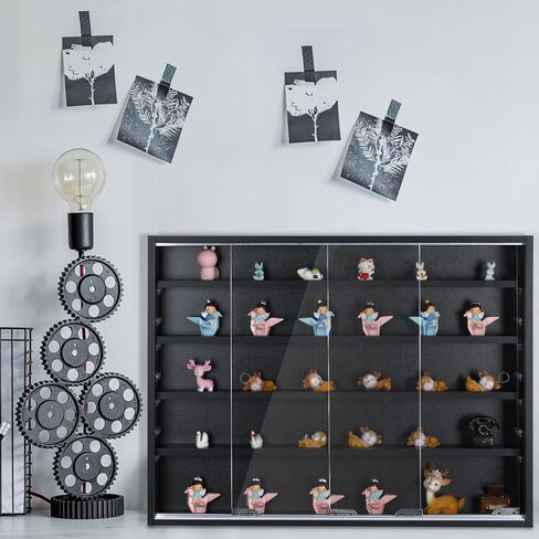 خزانة عرض من 5 طبقات مثبتة على الحائط من الزجاج المصغر، أرفف عرض خشبية شفافة مع باب وأرفف قابلة للتعديل لمقتنيات الشكل، غرفة اللعب، غرفة النوم، غرفة الأطفال الصغار in Kuwait