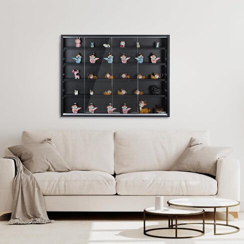 خزانة عرض من 5 طبقات مثبتة على الحائط من الزجاج المصغر، أرفف عرض خشبية شفافة مع باب وأرفف قابلة للتعديل لمقتنيات الشكل، غرفة اللعب، غرفة النوم، غرفة الأطفال الصغار in Kuwait