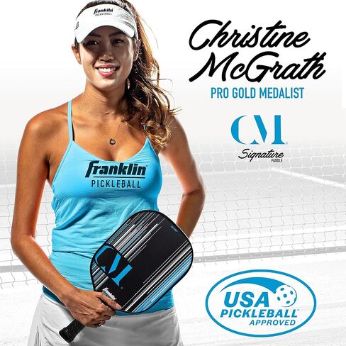 Franklin Sports Pro Pickleball Paddles - Christine McGrath Pro Player Tournament Pickleball Paddles - Polypropylene Paddle with Max Grit Surface - USA Pickleball (USAPA) Approved - 13mm + 16mm Cores in Saudi Arabia