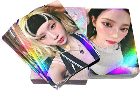 PYAJUU Aespa Laser Photocards 50pcs aespa photocard K-pop Aespa album card Aespa Merch Greeting Cards KARINA Photocard/Winter Photocard/Giselle Photocard/NINGNING Photocard in Kuwait
