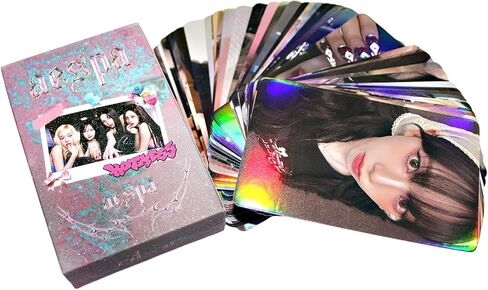 PYAJUU Aespa Laser Photocards 50pcs aespa photocard K-pop Aespa album card Aespa Merch Greeting Cards KARINA Photocard/Winter Photocard/Giselle Photocard/NINGNING Photocard in Kuwait