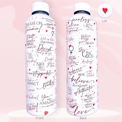 Girl Boss Inspirational 24oz Water Bottle with Motivational Quotes. Stainless Steel Water Bottle, Travel Gifts for Women, Boss Lady Gifts, Daily Affirmations for Women in Saudi Arabia