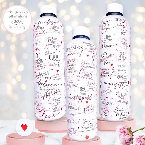 Girl Boss Inspirational 24oz Water Bottle with Motivational Quotes. Stainless Steel Water Bottle, Travel Gifts for Women, Boss Lady Gifts, Daily Affirmations for Women in Saudi Arabia