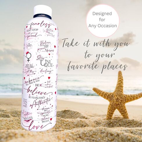 Girl Boss Inspirational 24oz Water Bottle with Motivational Quotes. Stainless Steel Water Bottle, Travel Gifts for Women, Boss Lady Gifts, Daily Affirmations for Women in Saudi Arabia