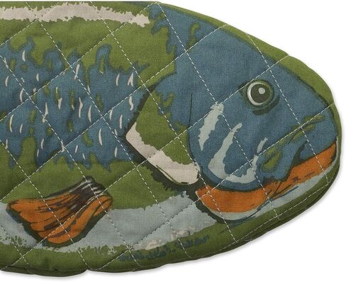 قفازات فرن السمك من قطن ليك هاوس من دي آي آي، 6 × 16.5 مجموعة من قطعتين، يمكن غسلها في الغسالة ومقاومة للحرارة للطهي والخبز في المطبخ in Kuwait