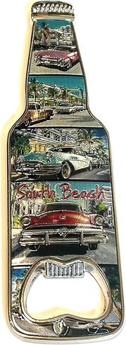 SUREG Florida Fridge Magnet Bottle Opener - Various designs Retro Collage Collectible Souvenir Bottle Opener 1 Item (Miami Retro Collage) in Saudi Arabia