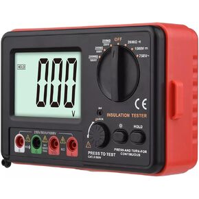 طقم اختبار مقاومة العزل الرقمي من Megohmmeter، تيار مستمر 1000 فولت تيار متردد 750 فولت، جهاز اختبار مقاومة العزل متعدد المقاييس، جهد تيار متردد تيار مستمر مع مقياس مقاومة متعدد الوظائف، صفارة إنذار عالية in Kuwait
