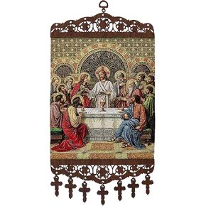 Trendzeen The Last Supper Wall Art - 15 Inch Decorative Tapestry of The Last Supper Picture For Dining Room, Living Room, Home, Office Decoration - La Ultima Cena Cuadro Para Comedor - Can Hang
