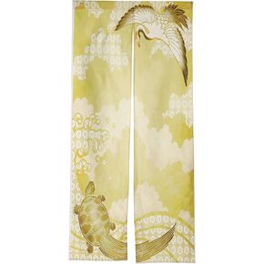 Noren Japanese Style Doorway Curtain with a Picture of Crane Turtle Printed on it (pattern2)