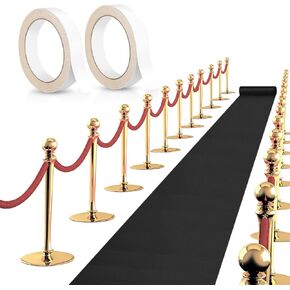 FACULX عداء السجاد الأحمر للحفلات 80 جرامًا للمتر المربع عداء السجاد الأحمر مع شريط سجاد من قطعتين لحفلات الزفاف وأعياد الميلاد وعيد الميلاد وعيد الشكر وإكسسوارات خارجية، سجادة لحفلات الزفاف والرواق والحفلات الراقصة 3.94 × 16.4 قدم in Kuwait