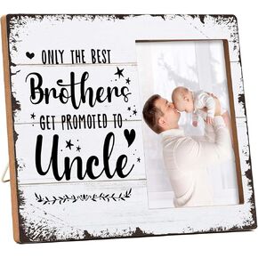 Uncle Pictures Frame, Only The Best Brothers Get Promoted To Great Uncle Photo Frame, Birthday Appreciation Gifts For Best Uncle, Farmhouse Home Living Room Bedroom Office Decoration -b18