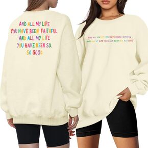 سويت شيرت نسائي مسيحي طوال حياتي لقد كنت مخلصًا، قميص آية الكتاب المقدس، قميص الإيمان، بلوفر علوي in Kuwait