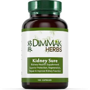 Dimmak Herbs Kidney Sure Health Supplement Chinese Herb Kidney Blend Detoxifier + Regenerator for Health, Care + Protection – 100 caps 400mg
