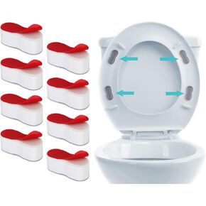 8PCS Toilet Seat Bumpers Universal Cover Lifter Gasket Toilet Lid Seat Buffer Spacers Toilet Seat Buffer Stoppers Replacement for WC Cover Adhesive (White) 4.5 x 1.7 x 2 cm