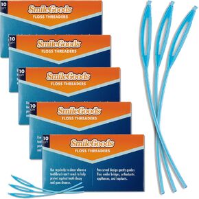 خيوط خيط تنظيف الأسنان من سمايل جودز، 5 عبوات من مظاريف بحجم الجيب مكونة من 10 خيوط، 50 إجماليًا in Kuwait