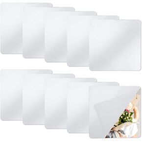 10 PCS Shatterproof Mirror for Kids, 6×6" Square Self Adhesive Acrylic Mirror, Flexible Unbreakable Plastic Mirror for Wall, Small Wall Mirror for Classroom DIY Craft Facial Expression Locker Shower