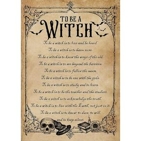 Eeypy to Be a Witch List Wicked Witch Halloween Art Witch with Brooms Witch and Moon Art Metal Tin Sign Poster Wall Plaque 8x12inch